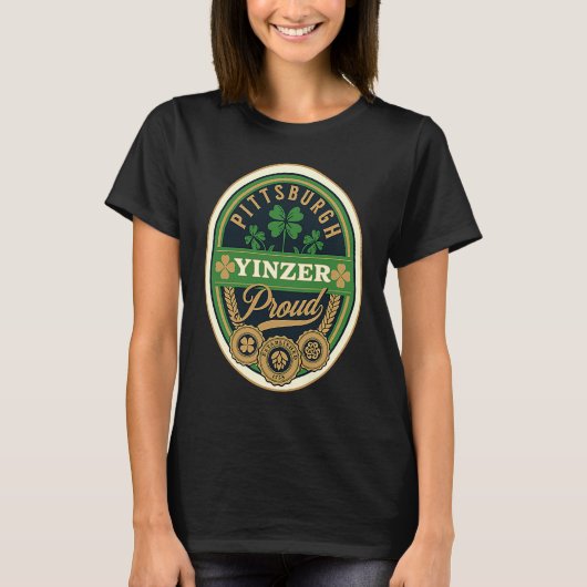 Pittsburgh St Patricks Day Steel City Yinzer Irish Tシャツ (正面)