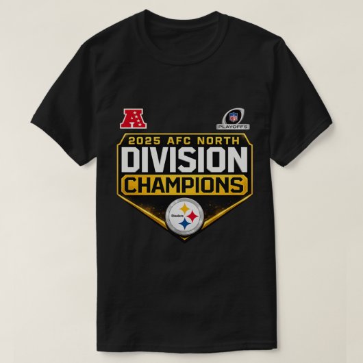 Pittsburgh Steelers 2025 AFC North Champions Tシャツ (デザイン正面)