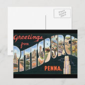 Pittsburgh_Vintage Travel Posterからの挨拶 ポストカード (正面/裏面)