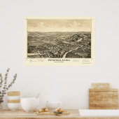 Pittsfield, MEパノラママップ – 1889 ポスター (キッチン)