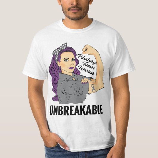 Pituitary Tumor Warrior Unbreakable Gland Awarenes Tシャツ (正面)