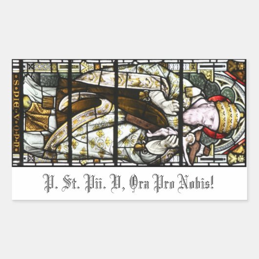 Pius Vシール（キャンドル崇拝の場合） 長方形シール (正面)
