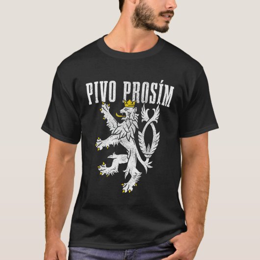 Pivo Prosim Beerチェコ語でお願い Tシャツ (正面)