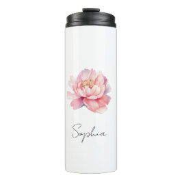 Pivoine Aquarelle Rose Personnalisée タンブラー
