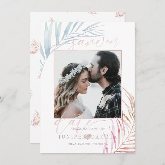 PIXデジンSILVER PALMSは日付を保存 セーブザデート (正面/裏面)