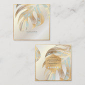 PIX DEZINES MONSTERA, DUOトーンフォフェイクイル スクエア名刺 (正面/裏面)