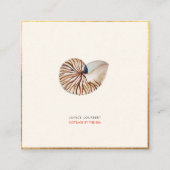 PIX DEZINES SEASHELLS、NAUTILUS、金フェイク箔 スクエア名刺 (正面)