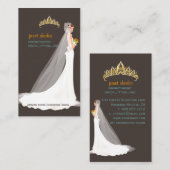 PixDezブライドズブティック/ダークタウプ/ティール(緑がかった色)/オレンジ 名刺 (正面/裏面)