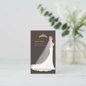 PixDezブライドズブティック/ダークタウプ/ティール(緑がかった色)/オレンジ 名刺 (スタンド正面)