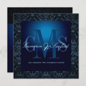 PixDez bijoux damask /blauer Sapphire 招待状 (正面/裏面)