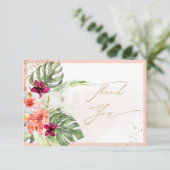 PixDez H2 Tropische Paradiesblumen Danke サンキューカード (スタンド正面)