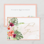 PixDez H2 Tropische Paradiesblumen Danke サンキューカード (正面/裏面)
