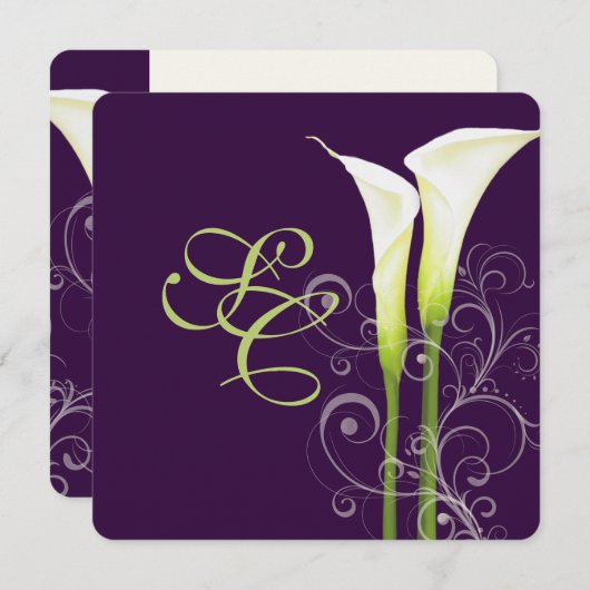 PixDezin calla lilies/DIY背景 招待状 (正面/裏面)