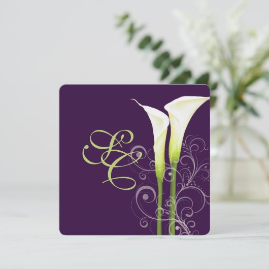 PixDezin calla lilies/DIY背景 招待状 (スタンド正面)