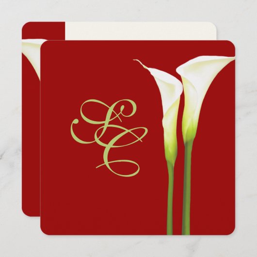 PixDezin calla lilies/DIY背景 招待状 (正面/裏面)