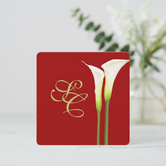 PixDezin calla lilies/DIY背景 招待状 (スタンド正面)