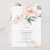 PixDezin H2花びら赤面独身のバラバプティスマ 招待状 (正面/裏面)