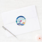 PixDezineのハワイアンウェーブ/ビーチ/ダイナミックデザイン ラウンドシール (封筒)