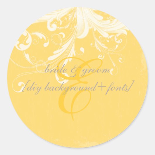 PixDezineのヴィンテージ渦巻き/ダイカラー ラウンドシール (正面)