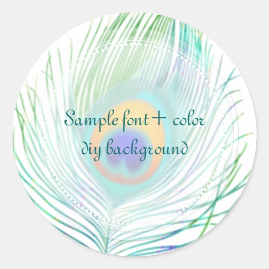 PixDezineの孔雀の羽根 ラウンドシール (正面)