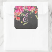 PixDezineの水彩画風の花/DIYトリムカラー スクエアシール (バッグ)