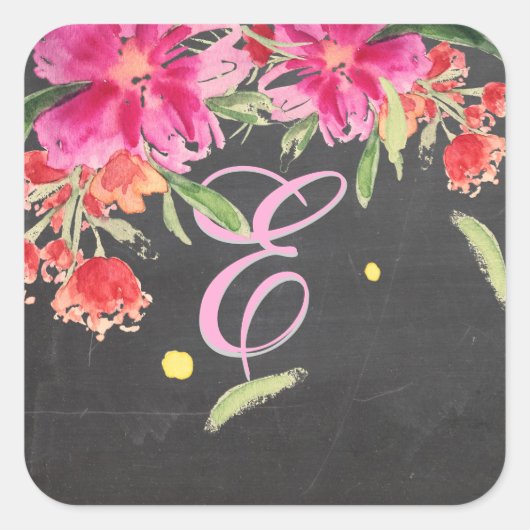 PixDezineの水色は花/ダイトリムカラーの場合がある スクエアシール (正面)