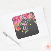 PixDezineの水色は花/ダイトリムカラーの場合がある スクエアシール (封筒)