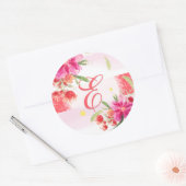 PixDezineの水色は花/ダイトリムカラーの場合がある ラウンドシール (封筒)