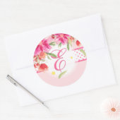 PixDezineの水色は花/ダイトリムカラーの場合がある ラウンドシール (封筒)