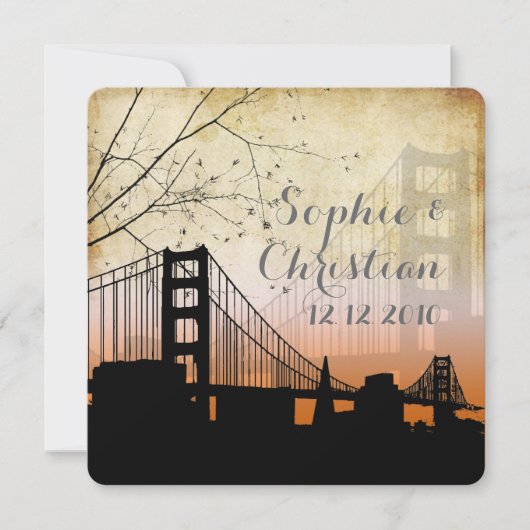 PixDezineサンセットアットゴールデンゲート/ヴィンテージ 招待状 (正面)