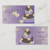 PixDezineバイオレット+チョコレートベーカリー/パティシセリ 名刺 (正面/裏面)