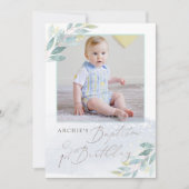 PixDezineバプティスマ+1st Barthday Watercolor緑 招待状 (正面)