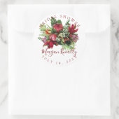 PixDezineプロテアブーケ/マサラレッド/DIYイベント ラウンドシール (バッグ)