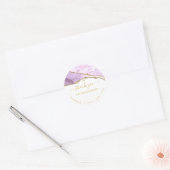 PixDezine水彩パープルアガートフェイク金ゴールド静脈 ラウンドシール (封筒)