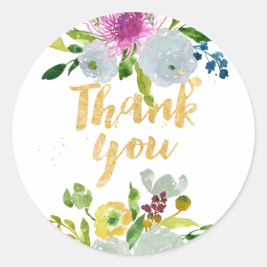 PixDezine水彩フローラ/グリーンランナキュラス ラウンドシール (正面)