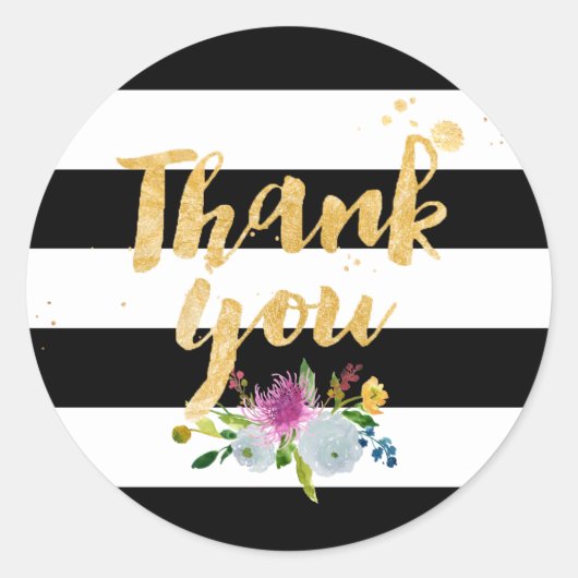 PixDezine水彩フローラ/ストライプ ラウンドシール (正面)