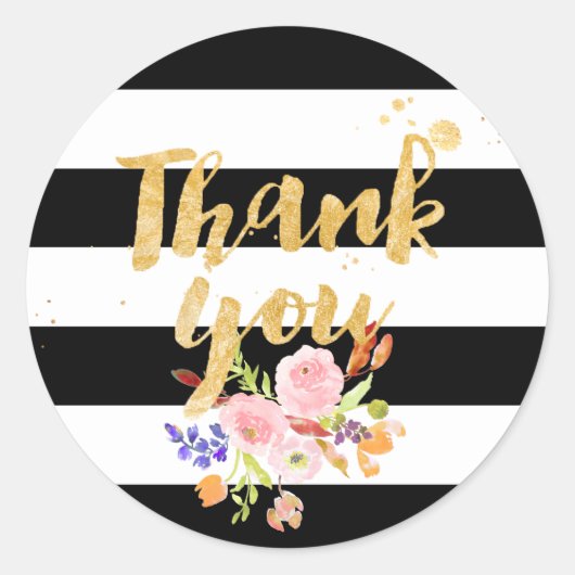 PixDezine水彩フローラ/ストライプ ラウンドシール (正面)