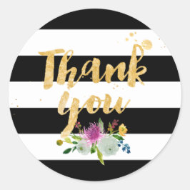 PixDezine水彩フローラ/ストライプ ラウンドシール