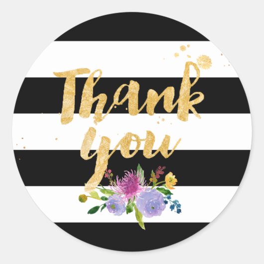 PixDezine水彩フローラ/ストライプ ラウンドシール (正面)