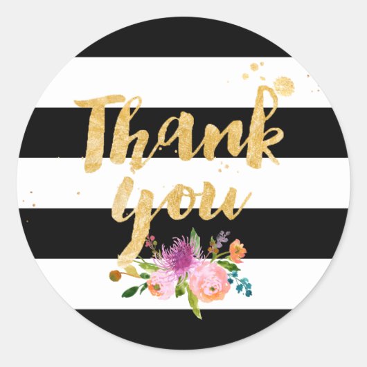 PixDezine水彩フローラ/ストライプ ラウンドシール (正面)