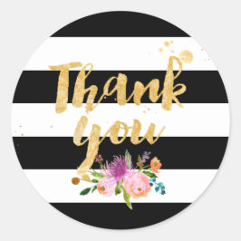 PixDezine水彩フローラ/ストライプ ラウンドシール