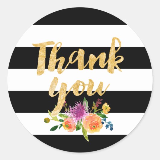 PixDezine水彩フローラ/ストライプ ラウンドシール (正面)