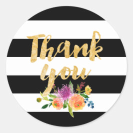 PixDezine水彩フローラ/ストライプ ラウンドシール