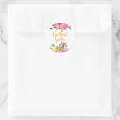 PixDezine水彩フローラ/ピンクランナキュラス ラウンドシール (バッグ)