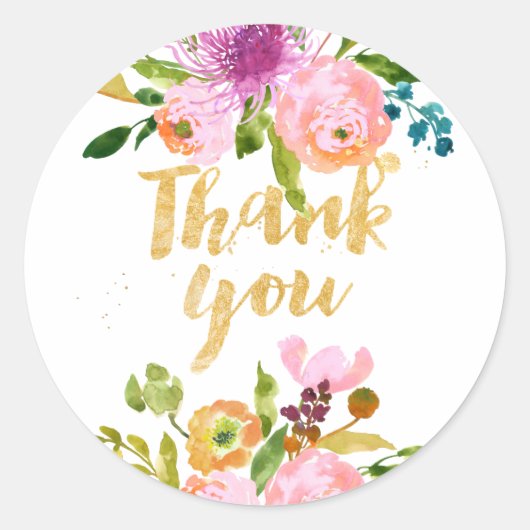 PixDezine水彩フローラ/ピンクランナキュラス ラウンドシール (正面)