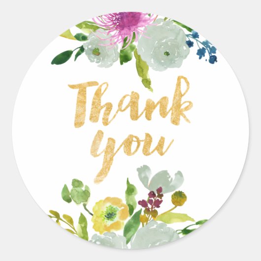 PixDezine水彩フローラ/ミントランキュラス ラウンドシール (正面)