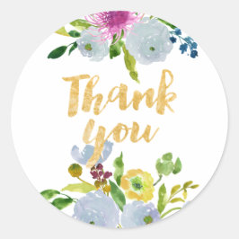 PixDezine水彩フローラ/青ラヌンキュラス ラウンドシール