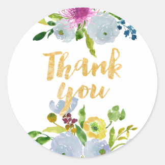 PixDezine水彩フローラ/青ラヌンキュラス ラウンドシール