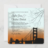 PixDezine ゴールデンゲートのサンセット/DIY 背景 招待状 (裏面)