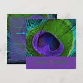 PixDezine サイケデリックな孔雀の羽 招待状 (正面/裏面)
